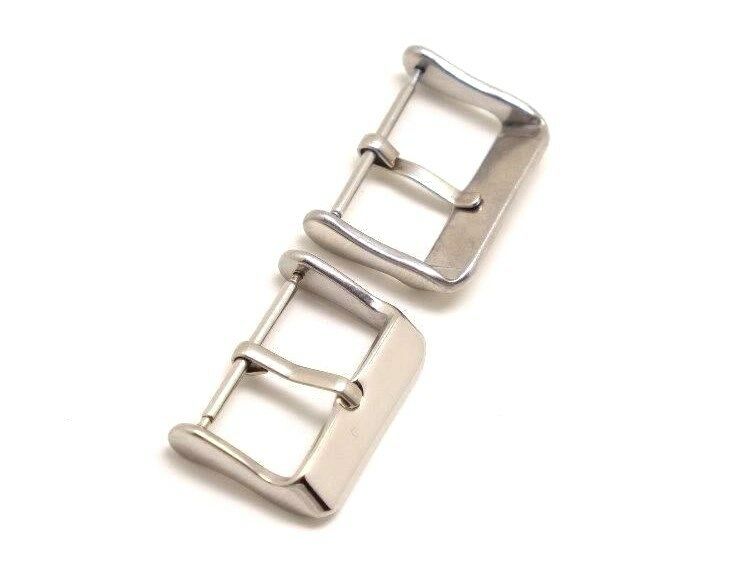 2 Pcs 22MM Stainless Steel Polishing Watch Leather Band Buckle