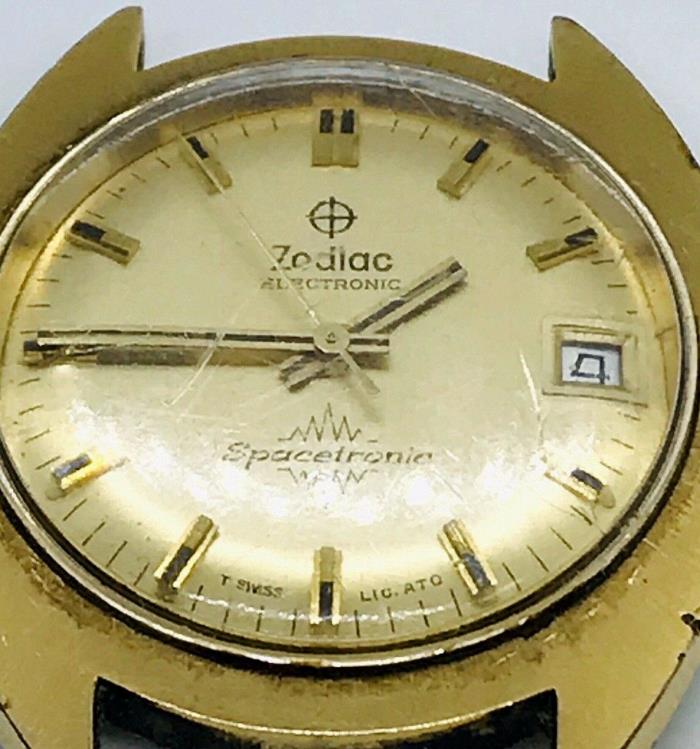 Vintage Mens Zodiac Electronic 93 Spacetronic 13 Jewels Watch Parts / Repair