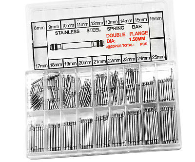 340x 8-25mm Good Quality Stainless Steel Watch Strap Band Spring Bar Pins