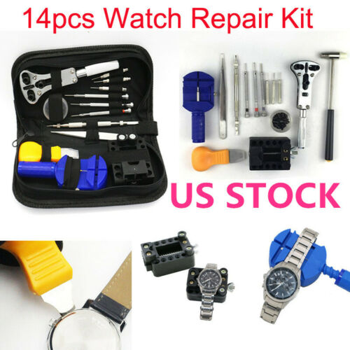 15in1 Watch Repair Tool Kit Case Opener Link Spring Bar Band Pin Remover Hammer