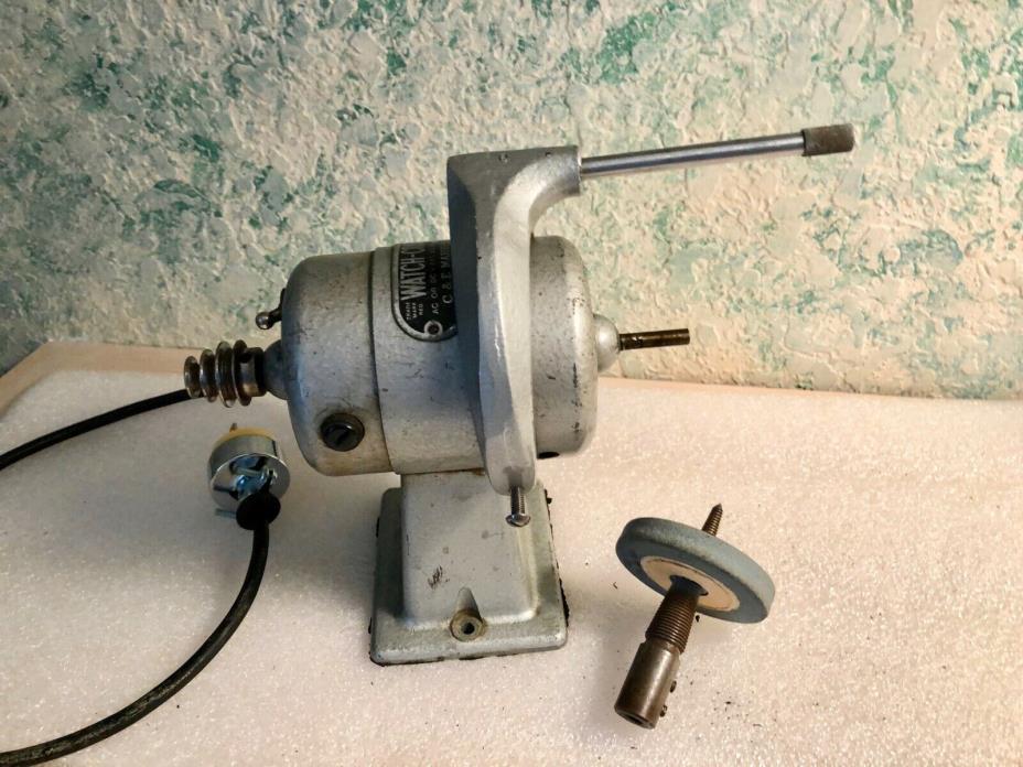 watchmakers jewelers lathe motor with arbor & attach for speed reduction pulley