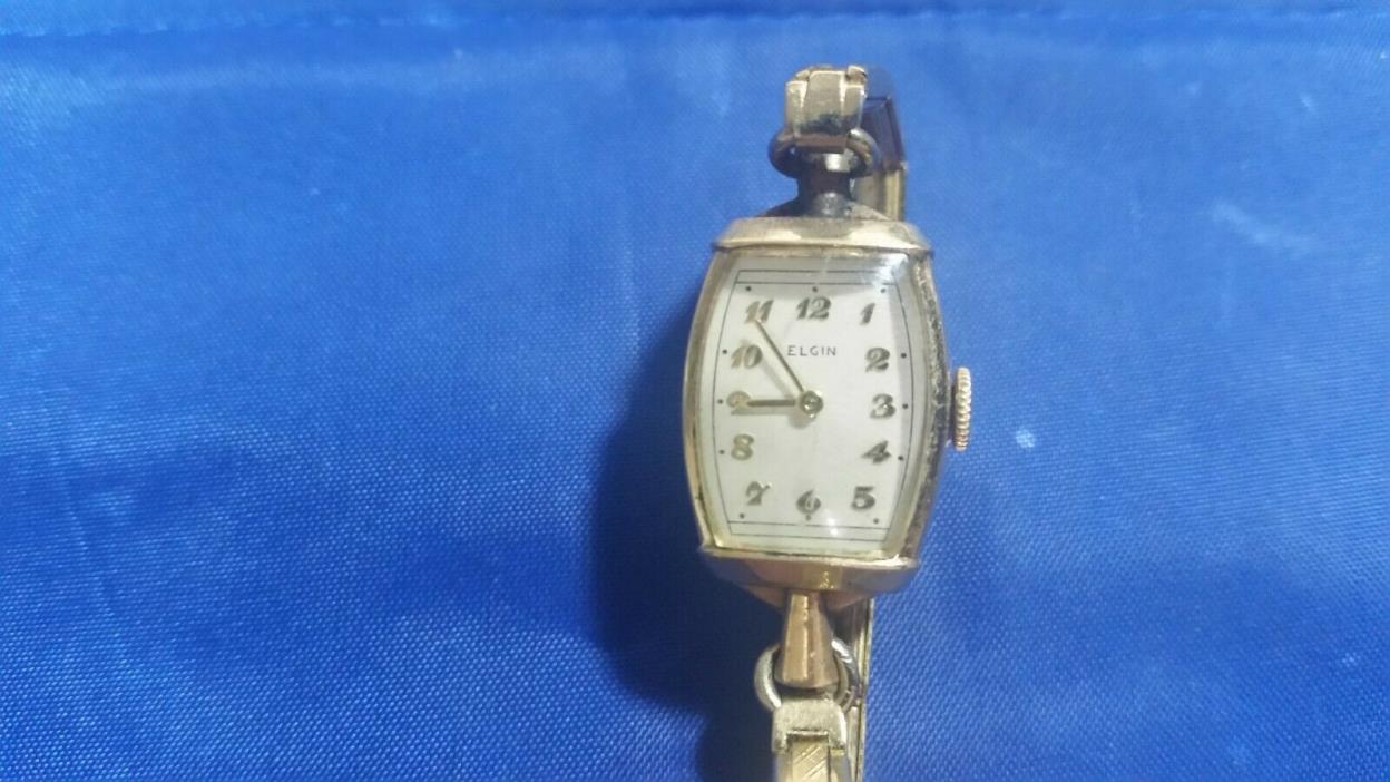 1942 Vintage Elgin 15 jewels Cal.541 Women's Watch for parts 10K GF Case