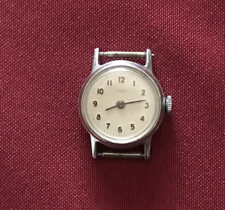 Vtg Non-working Women's Timex Wrist Watch (no band) Silver tone for Parts