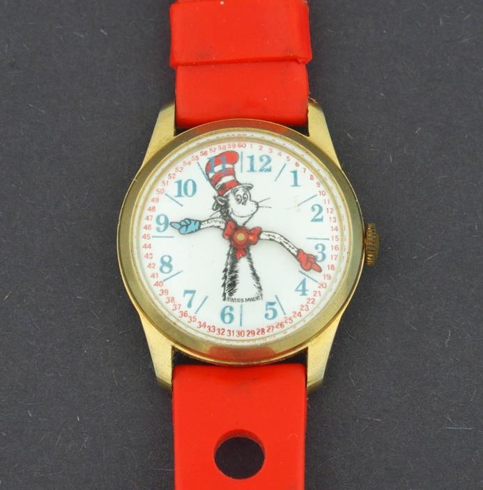 Vintage wind-up Cat in the Hat Dr. Seuss Character Watch for Repair