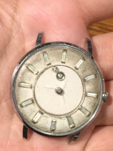 VINTAGE LOUVIC 17J MYSTERY DIAL MENS WATCH FOR PARTS OR REPAIR