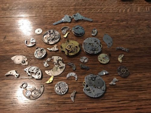 Lot Approx 180g Watch Movement Parts - Steampunk Art Repair