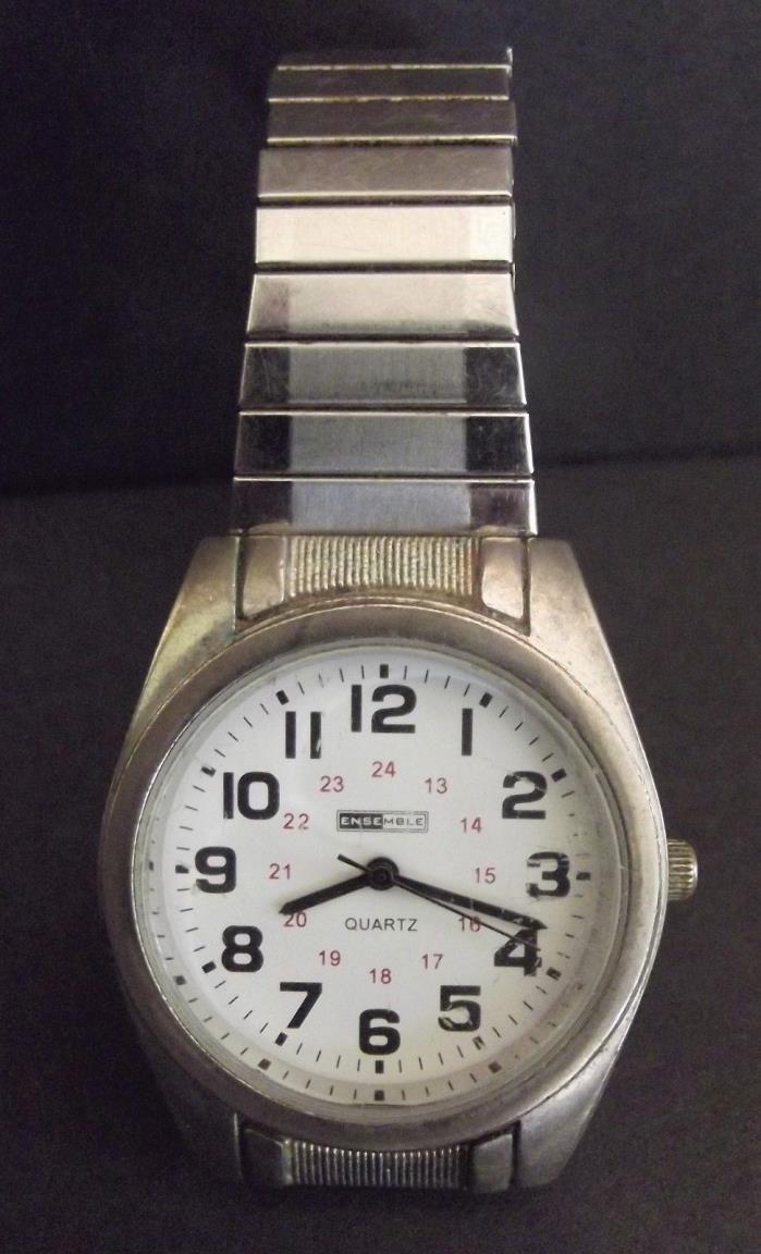 Ensemble Vintage Men's Quartz Watch For Parts V377 Military Time Hours