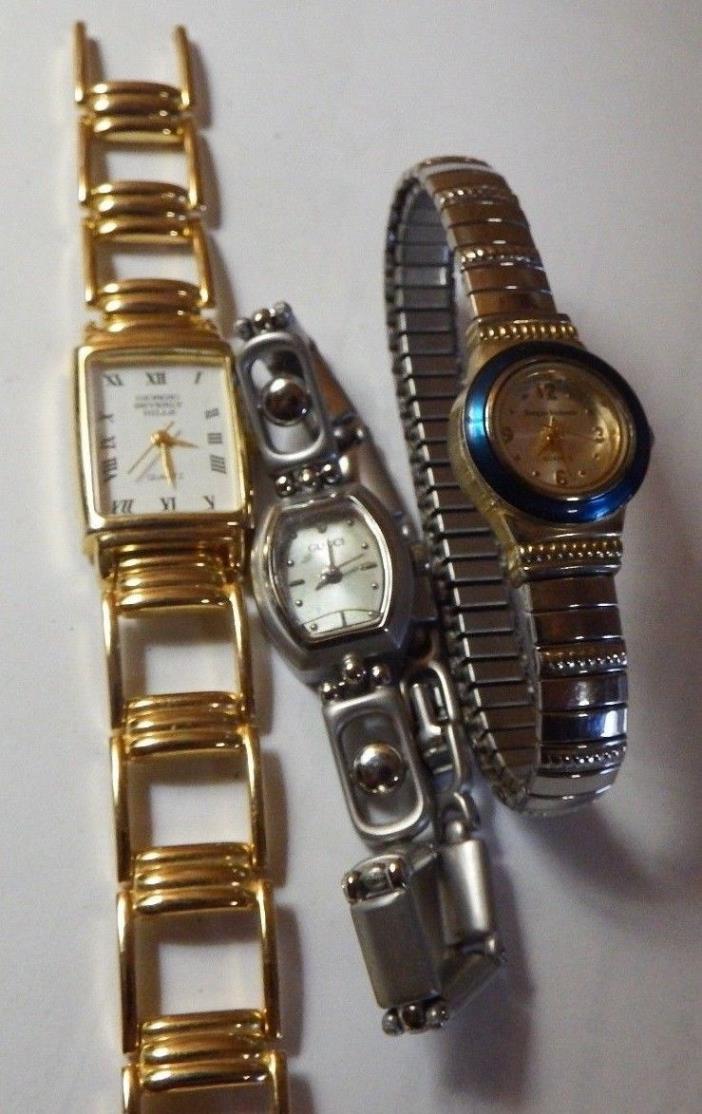 3 Designer Brand Wrist Watches, For Parts or Repair.