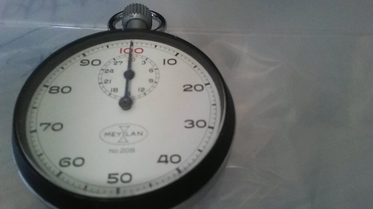 VINTAGE Meylan Stopwatch  7 jewels, Diamond turned Unbreakable mainspring SWISS