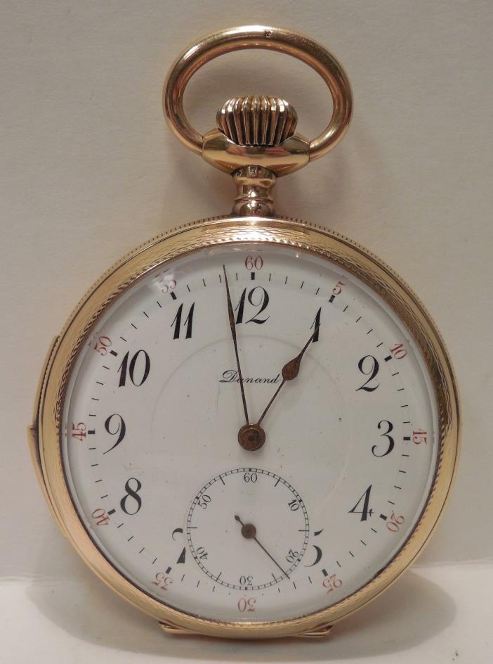 Dunand - 1/4 Hour Repeater - 14K Yellow Gold - Open Face - Pocket Watch - Runs