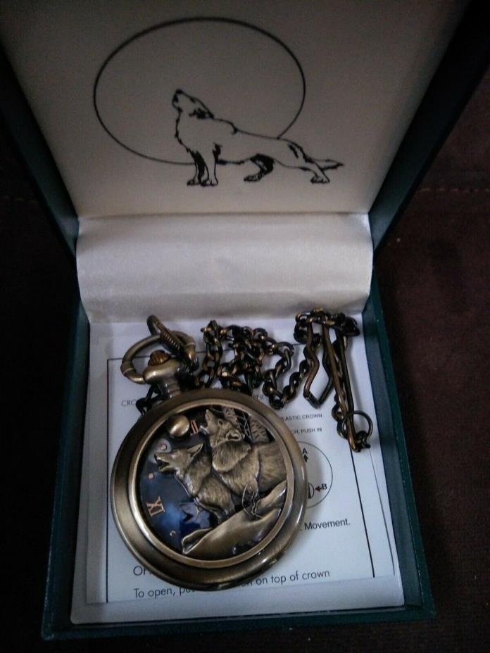 Werewolf bronze pocket watch