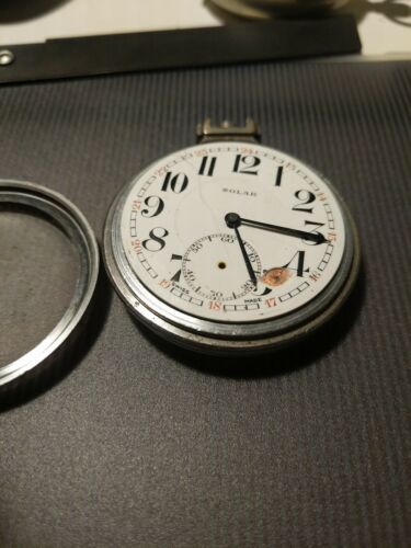 Swiss Solar Rolex Cased Pocket Watch For Parts/ Restoration