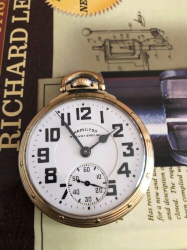 1946 Hamilton Railway Special Pocket Watch 992b Serviced - Original Enamel Dial