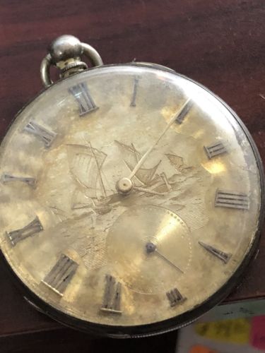 ANTIQUE ROBERT ROSKELL CYLINDER ESCAPEMENT SILVER POCKET WATCH