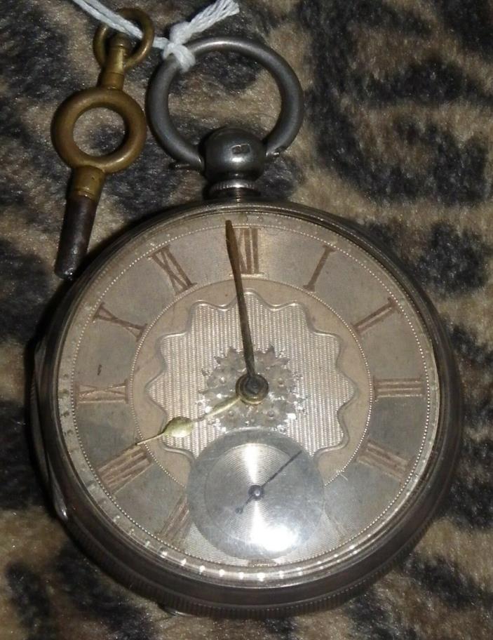 English pocket watch silver case