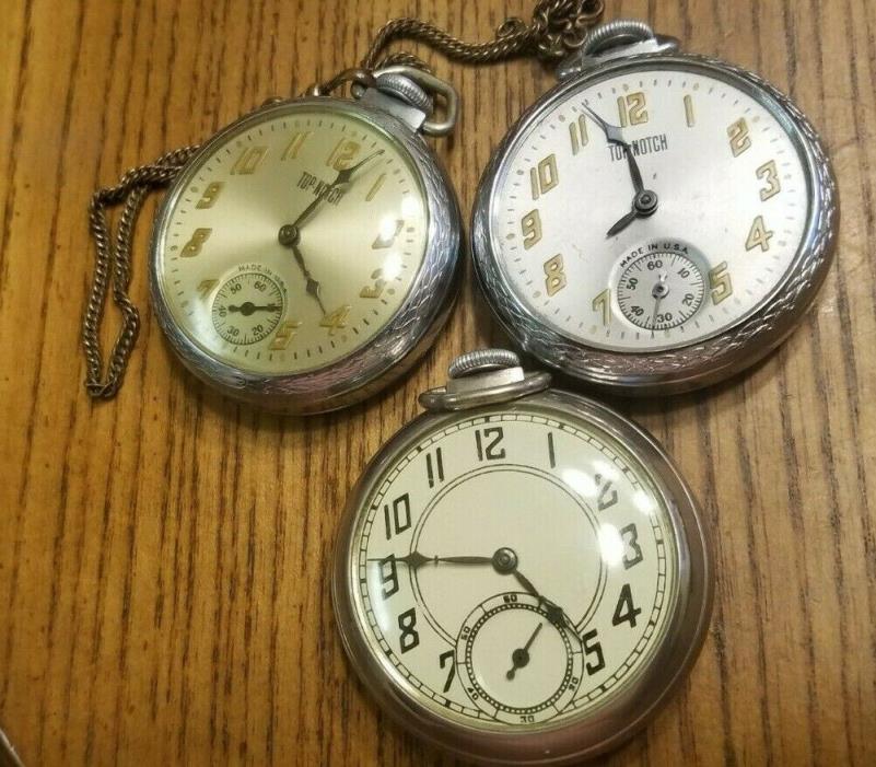 VINTAGE DOLLAR POCKET WATCHES (Lot of 3) / TOP NOTCH - Working