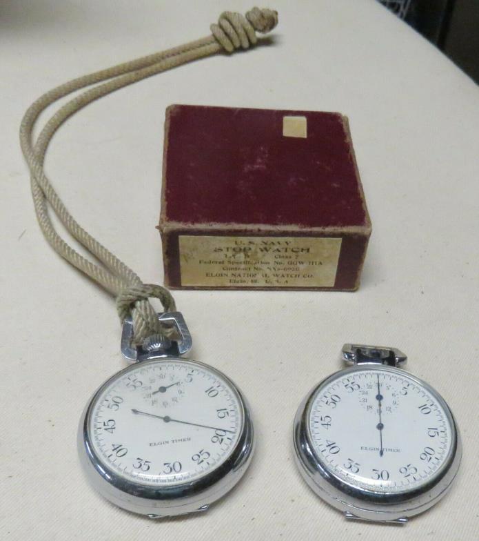 Military 1941 & 1944 Elgin Timers  WW2 US Navy  For Parts Or Repair One box