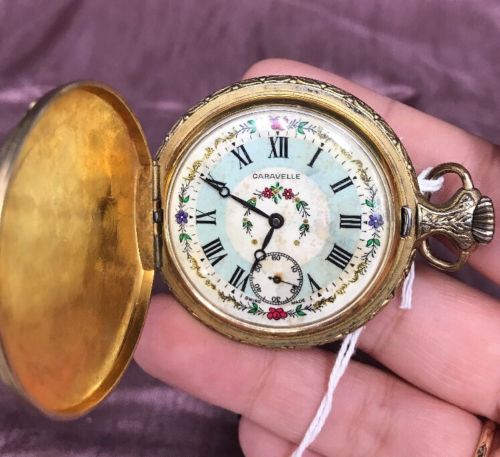 Beautiful! Vintage Caravelle Pocket Watch! Swiss Made!