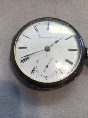 Antique Early Elgin Coin Silver Case Pocket Watch Dates to 1878
