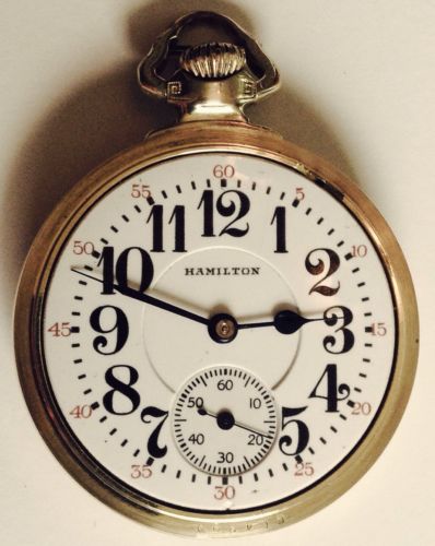 VINTAGE 1929 HAMILTON 992 14K GF 21J RAILROAD GRADE POCKETWATCH 16S