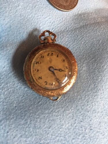 Antique Watch Pocket 15 Jewel Rose Gold Plate? Hafis W Co 2ADJ Engraved Etched