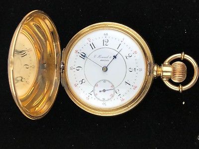 E. Howard & Co. Boston 14k Gold 1880s Split Plate Pocket Watch 147 Grams - Rare