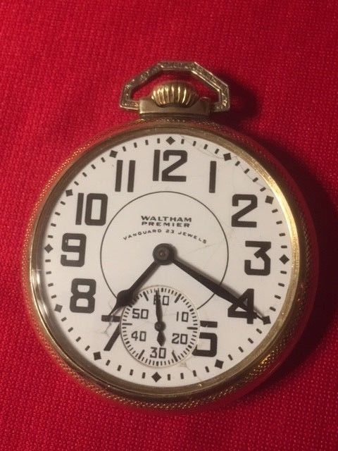 Antique 1941 Waltham Premier Vanguard 23j 16s Railroad Pocket Watch-Runs Great