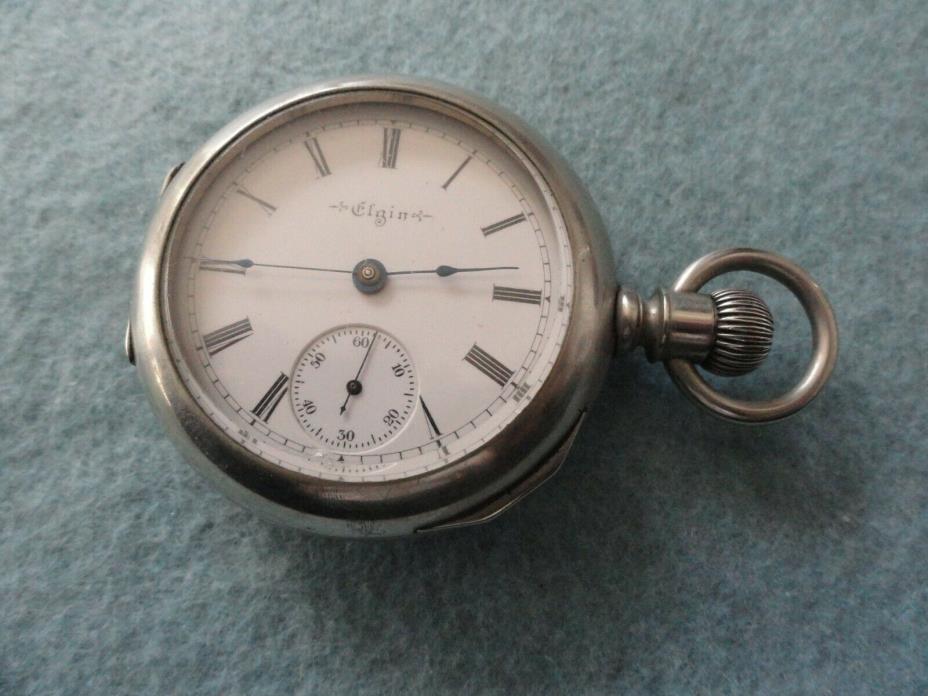 Big and Heavy Vintage Elgin Mechanical Wind Up Pocket Watch