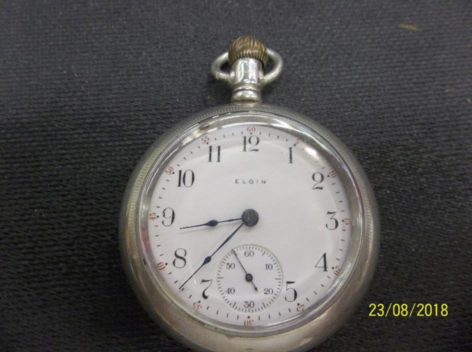 Vintage Elgin 317 15j 18s Pocket Watch, Silverode Case Not Running Parts Repair