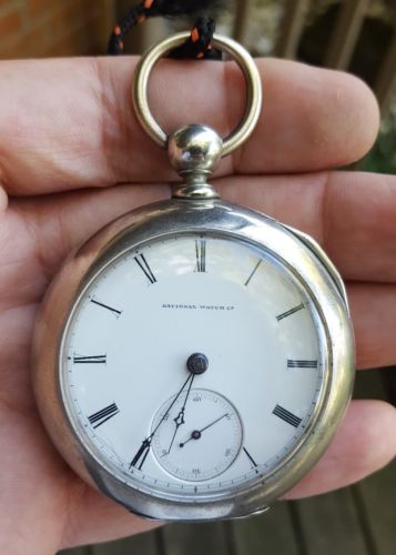HL Culver 15J Key Wind National Watch Co. 18s pocket watch 1871 keeps Great Time