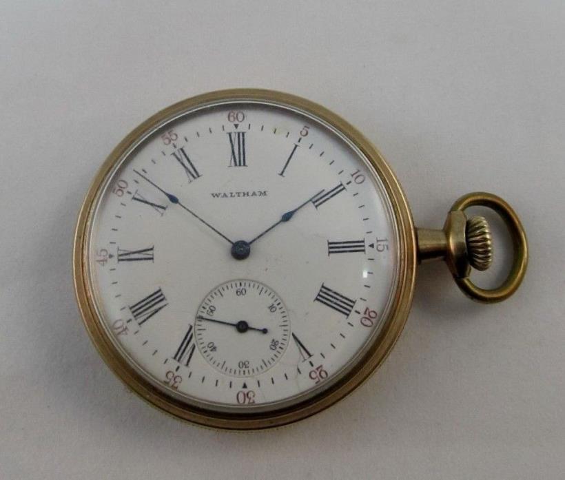 Antique American Waltham Sidewinder Spartan Pocket Watch 15 Jewels 4U2FIX