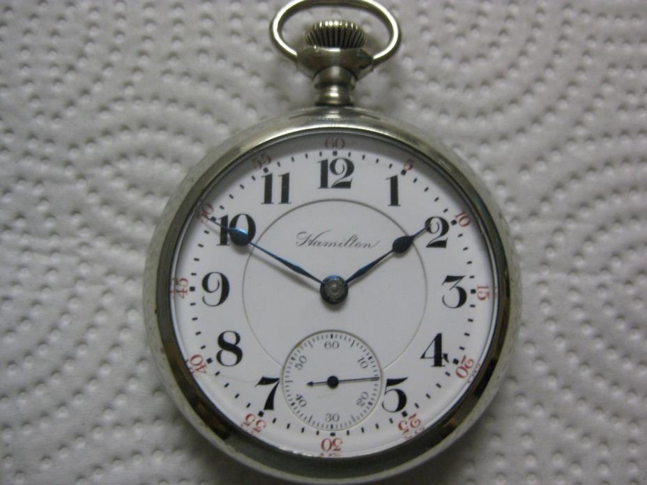 Antique 18s Hamilton model 940 21 jewel RR grade pocket watch
