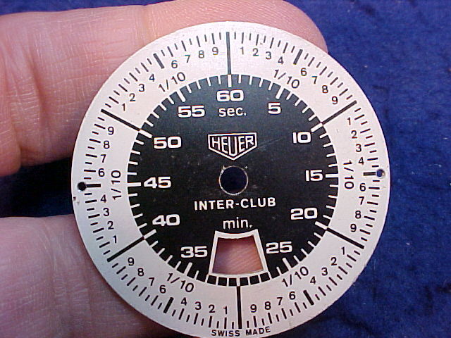 Heuer Inter-Club stopwatch pocket watch dial