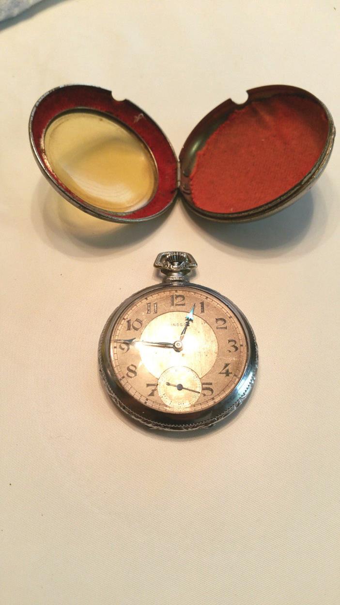 Vintage Windsor Brand Pocket Watch & Protector Tested Working Free Shipping!