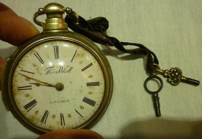1790 Silver Pair Cased Verge Fusee Pocket Watch, TH's Whitt, London, Working.