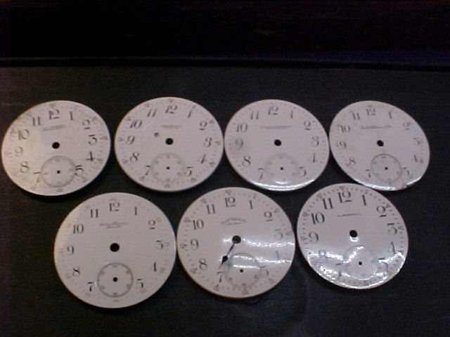 lot of 7 Waltham private label  pocket watch dials