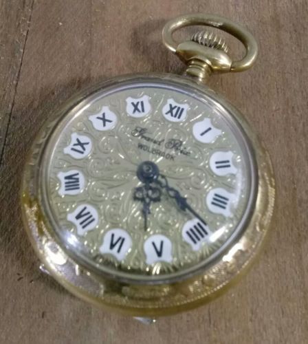 Antique VTG Holbrook Grand Prix French Ladies Pocket Watch Decorative Case Works