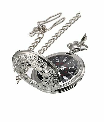 Hicarer Vintage Pocket Watch Steel Men Watch with Chain (Si... - FREE 2 Day Ship