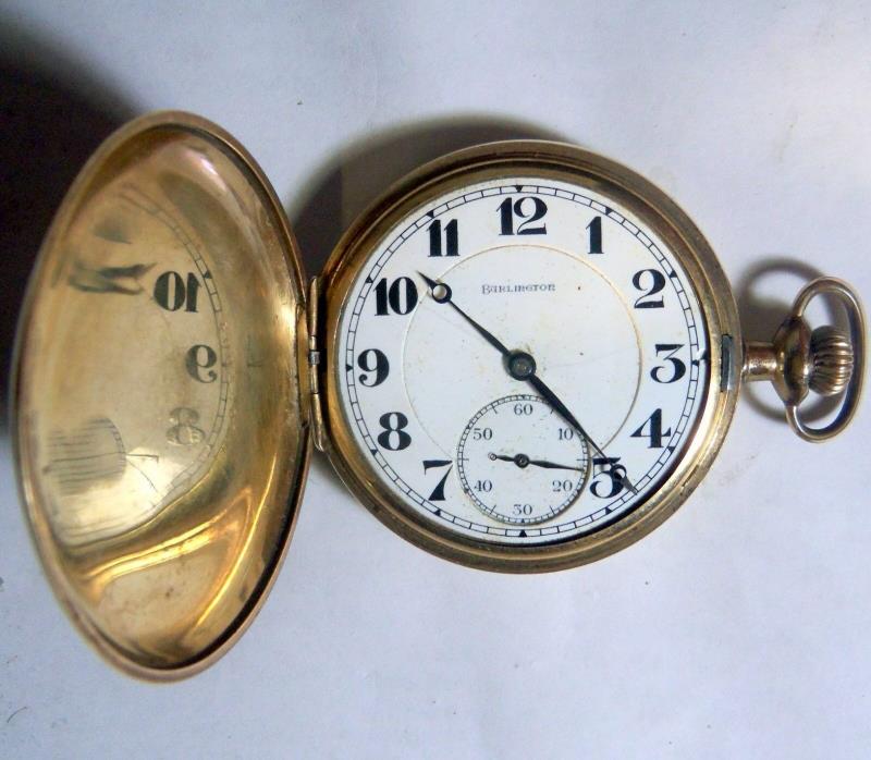 Antique Burlington Hunter Pocket Watch 21 Jewel