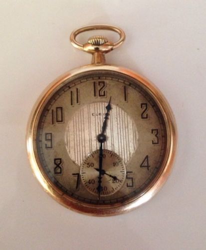 Antique ELGIN NATL Pocket WATCH CO USA 15 Jewels Sub Sec Gold Plated Working/Run