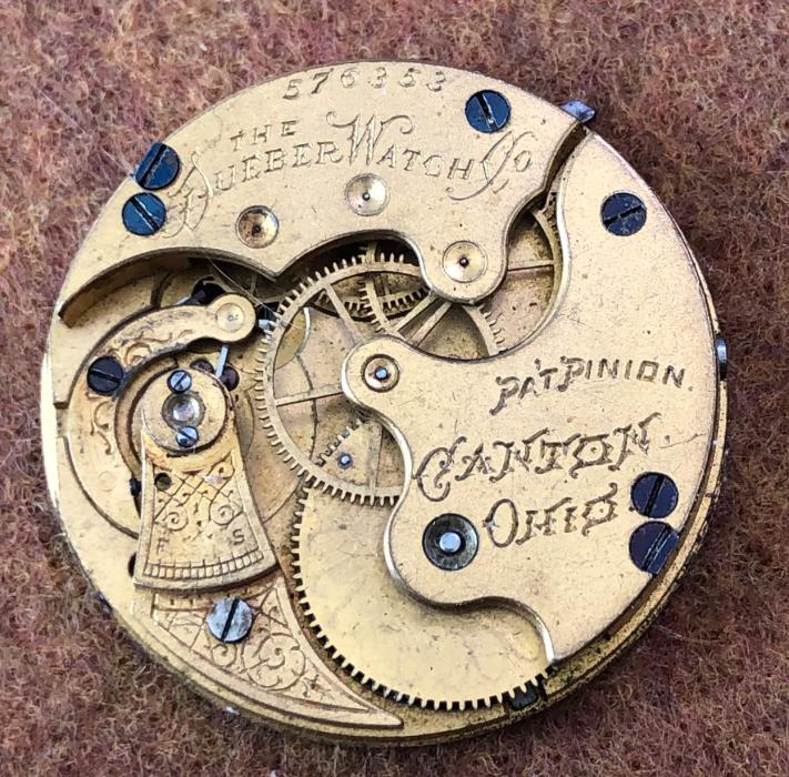 Vintage 1889 Hampden 200 Pocket Watch Movement Parts Gilt 6s 7j USA