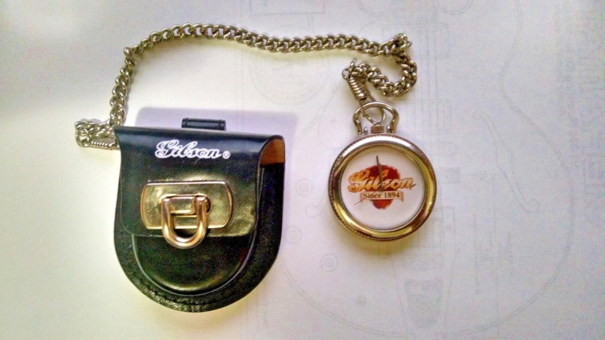 Gibson USA 100th Anniversary Guitar Pocket Watch w/Case Quartz Japanese Movement