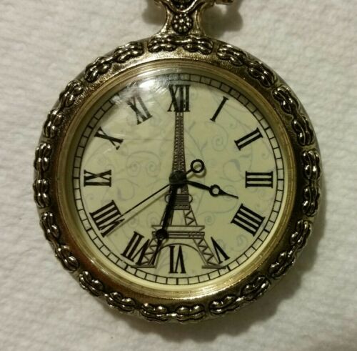 Eiffel Tower mens pocket watch. New battery.