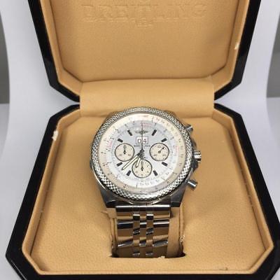 Breitling Bentley 6.75 A44364 Men's 49mm White Index Chronograph Stainless Steel