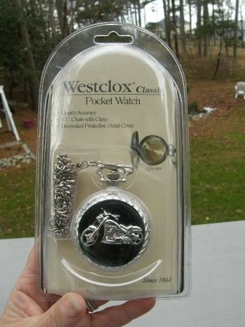 New Westclox Classic Motorcycle Pocket Watch