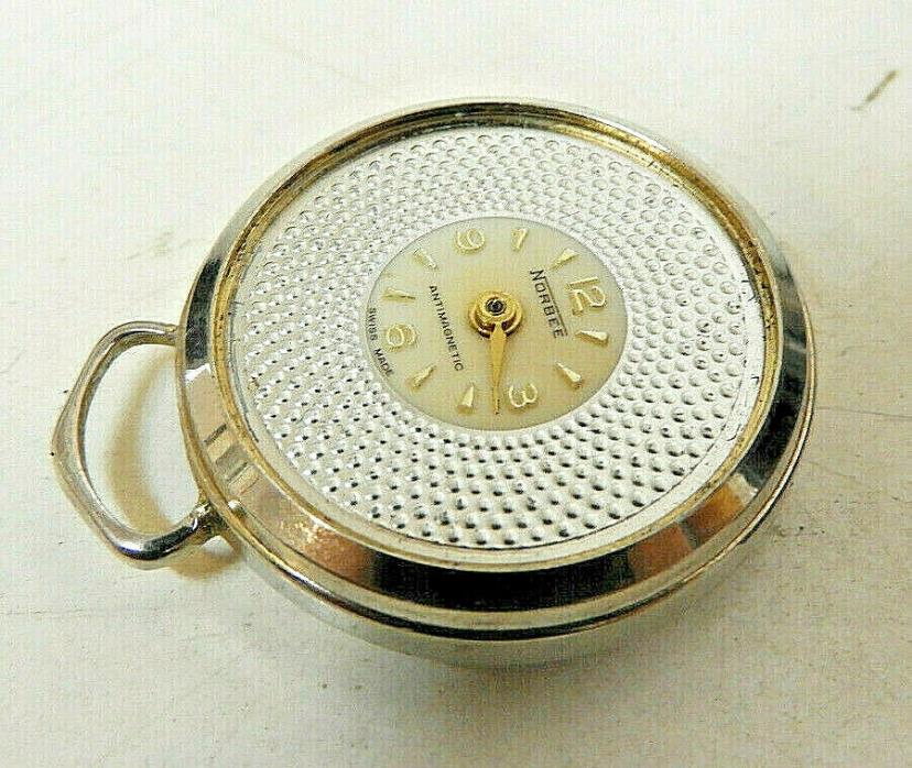 Vintage NORBEE Antimagnetic Swiss Made Pocket Watch FOR PARTS ONLY!