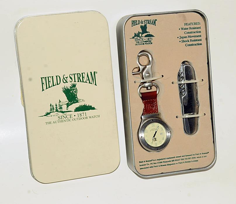 Field & Stream Outdoor Watch and Pocket Knife Gift Set Not Used in Tin