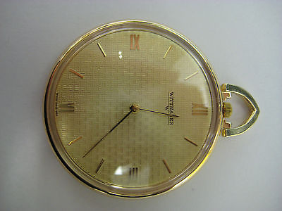 WITTNAUER GENUINE 14KT GOLD POCKET WATCH!!  PERFECT WORKING ORDER