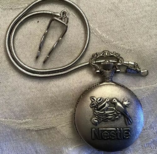 NESTLE 1867-2000 Full Hunter Pocket Watch With Chain and Fob