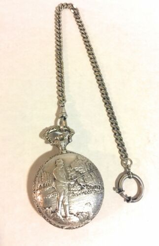 Cycle Swiss Made 17 Jewels Mechanical Cycle Fisherman's Pocket Watch